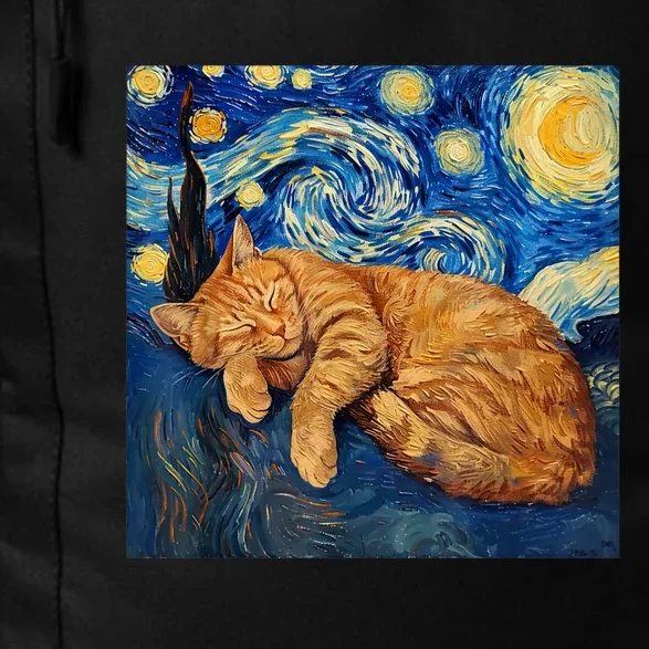 Funny Cat Van Gogh Starry Night Daily Commute Backpack