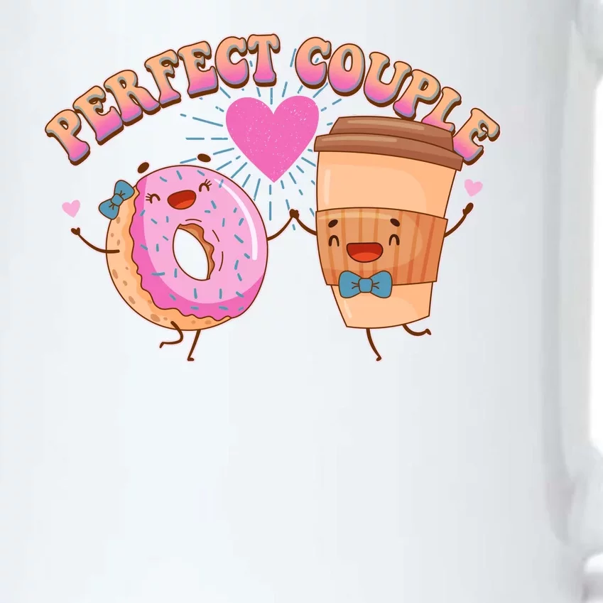 Funny Cute Valentines Day Perfect Couple Donut And Coffee Black Color Changing Mug