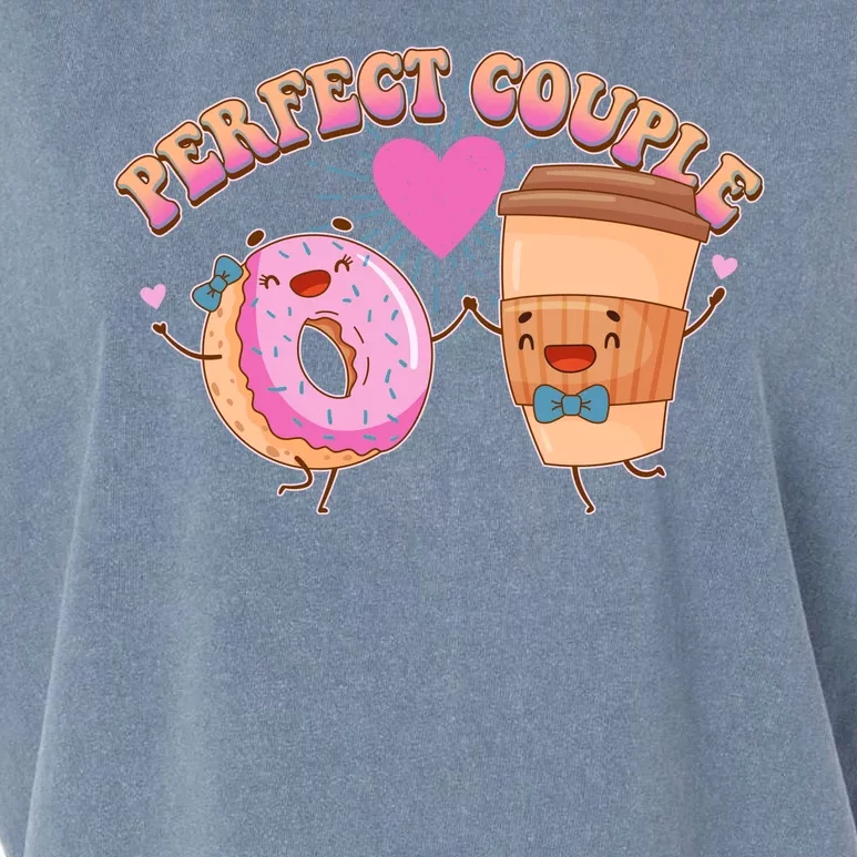 Funny Cute Valentines Day Perfect Couple Donut And Coffee Garment-Dyed Women's Muscle Tee