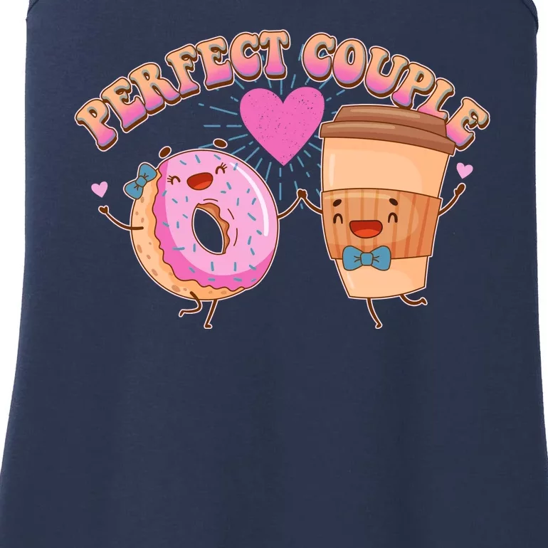 Funny Cute Valentines Day Perfect Couple Donut And Coffee Ladies Essential Tank