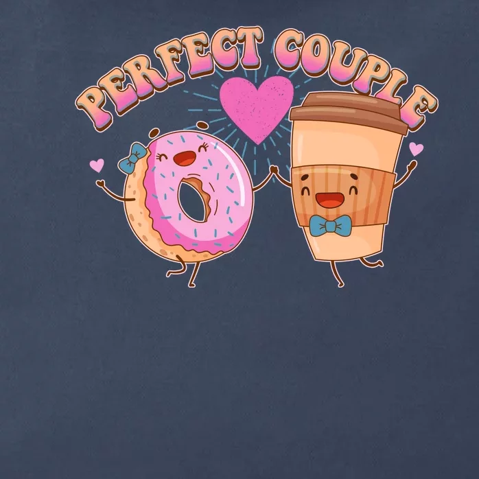 Funny Cute Valentines Day Perfect Couple Donut And Coffee Zip Tote Bag