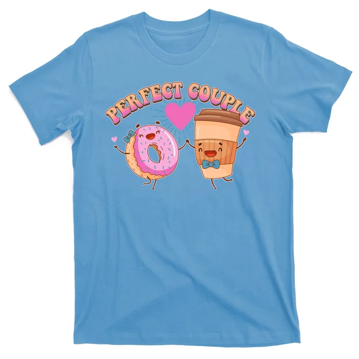 Funny Cute Valentines Day Perfect Couple Donut And Coffee T-Shirt