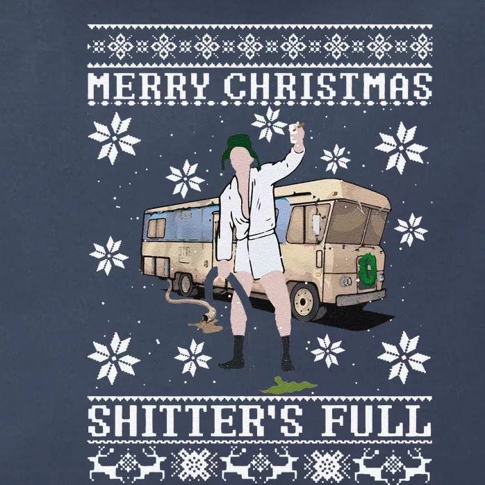 Funny Christmas Vacation Merry Christmas Shitters Full Christmas Ugly Zip Tote Bag