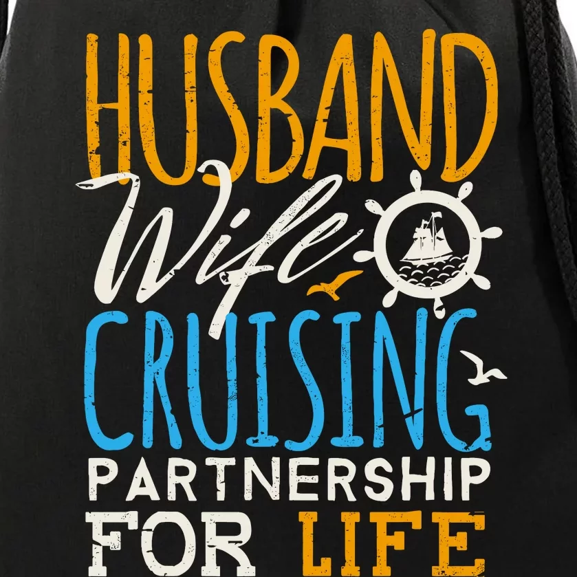 Family Cruise Vacation Husband Wife Cruising Couples Drawstring Bag