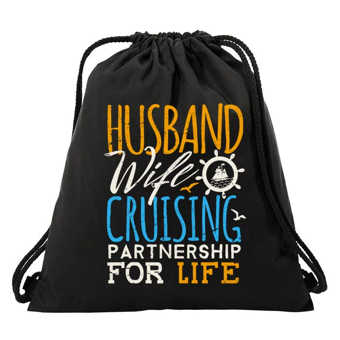 Family Cruise Vacation Husband Wife Cruising Couples Drawstring Bag