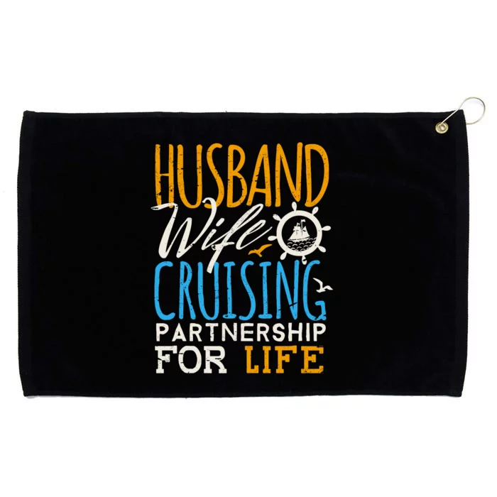 Family Cruise Vacation Husband Wife Cruising Couples Grommeted Golf Towel