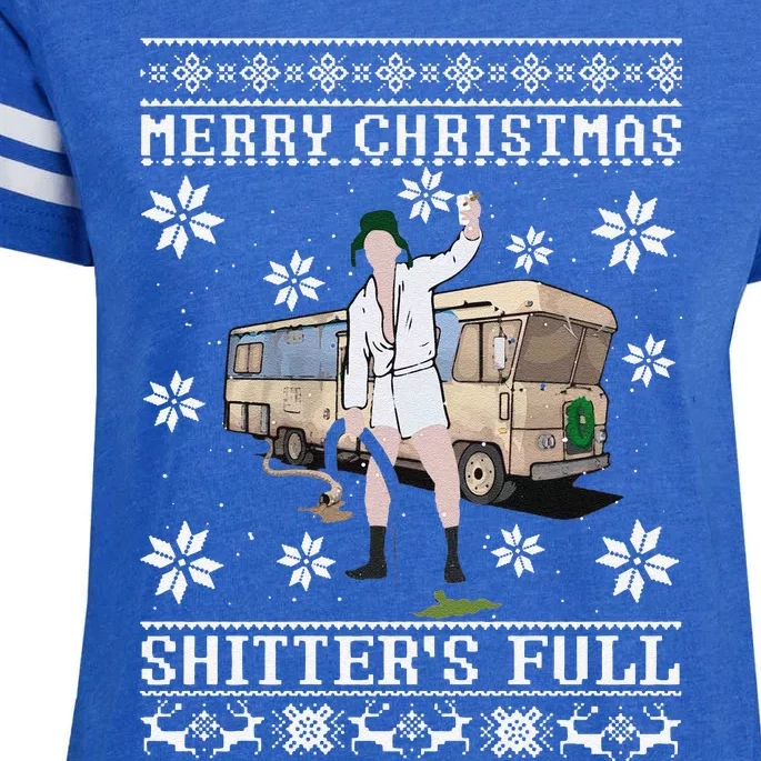 Funny Christmas Vacation Merry Christmas Shitters Full Christmas Ugly Enza Ladies Jersey Football T-Shirt