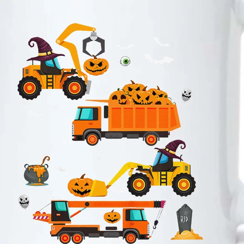 Funny Construction Vehicle Halloween Crane Truck Pumpkin Black Color Changing Mug