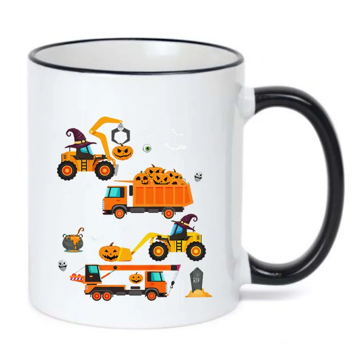 Funny Construction Vehicle Halloween Crane Truck Pumpkin Black Color Changing Mug