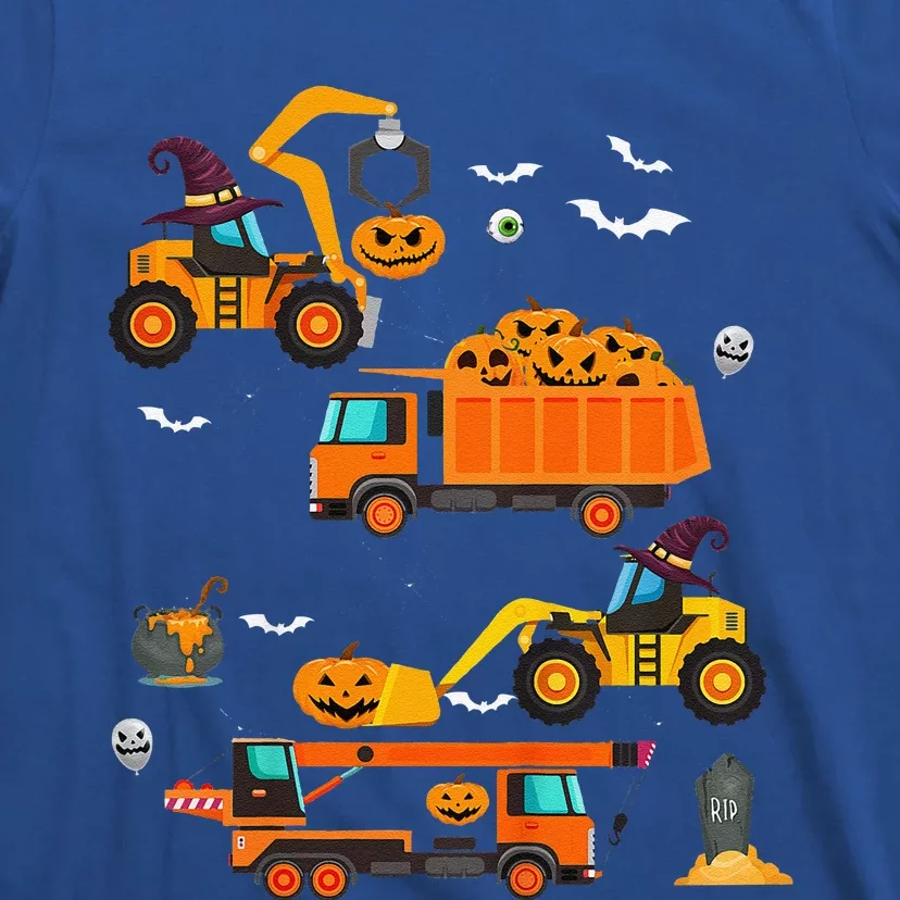 Funny Construction Vehicle Halloween Crane Truck Pumpkin T-Shirt