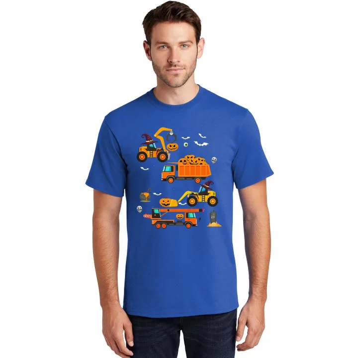 Funny Construction Vehicle Halloween Crane Truck Pumpkin Tall T-Shirt