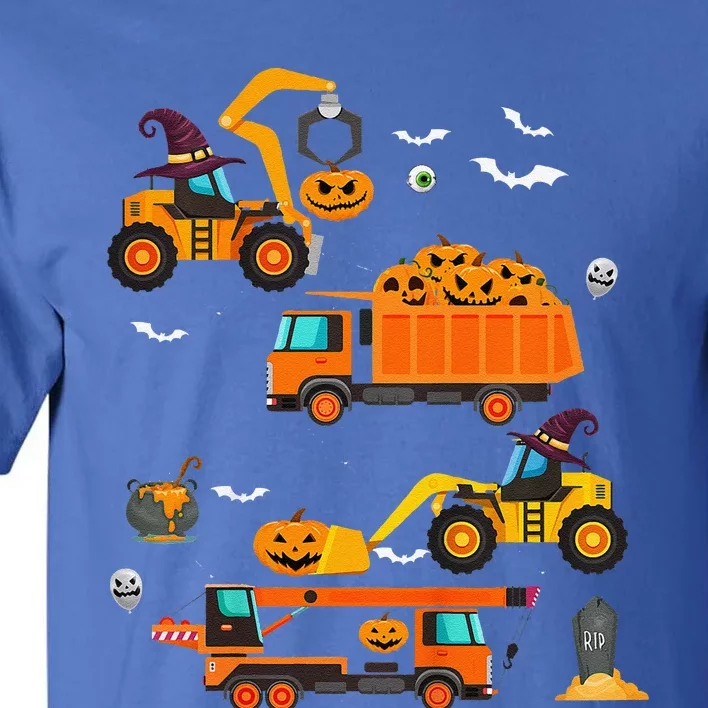 Funny Construction Vehicle Halloween Crane Truck Pumpkin Tall T-Shirt