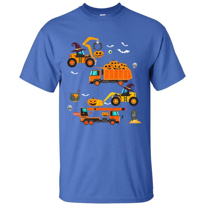 Funny Construction Vehicle Halloween Crane Truck Pumpkin Tall T-Shirt