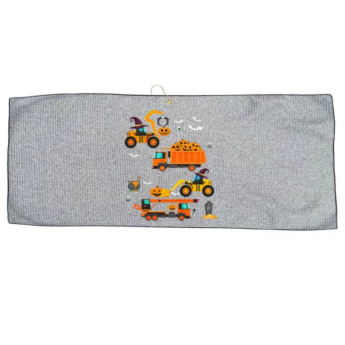 Funny Construction Vehicle Halloween Crane Truck Pumpkin Large Microfiber Waffle Golf Towel