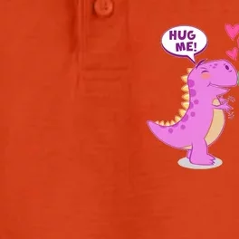 Funny Cute Valentines Day T Rex Dinosaurs Hug Dry Zone Grid Performance Polo