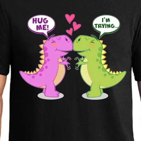 Funny Cute Valentines Day T Rex Dinosaurs Hug Pajama Set