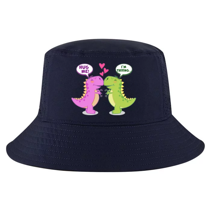 Funny Cute Valentines Day T Rex Dinosaurs Hug Cool Comfort Performance Bucket Hat