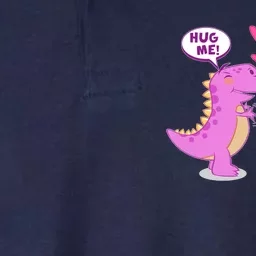 Funny Cute Valentines Day T Rex Dinosaurs Hug Softstyle Adult Sport Polo