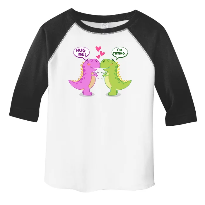 Funny Cute Valentines Day T Rex Dinosaurs Hug Toddler Fine Jersey T-Shirt