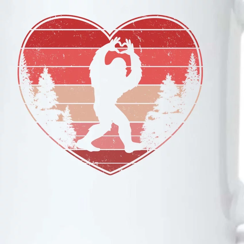 Funny Cute Valentines Day Bigfoot Sasquatch Heart Black Color Changing Mug