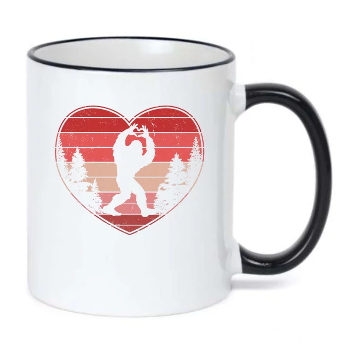 Funny Cute Valentines Day Bigfoot Sasquatch Heart Black Color Changing Mug