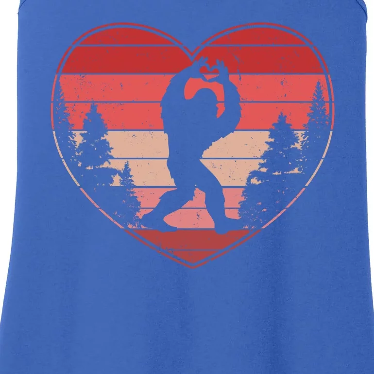 Funny Cute Valentines Day Bigfoot Sasquatch Heart Ladies Essential Tank