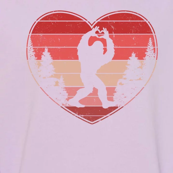 Funny Cute Valentines Day Bigfoot Sasquatch Heart Garment-Dyed Sweatshirt