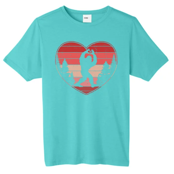 Funny Cute Valentines Day Bigfoot Sasquatch Heart ChromaSoft Performance T-Shirt