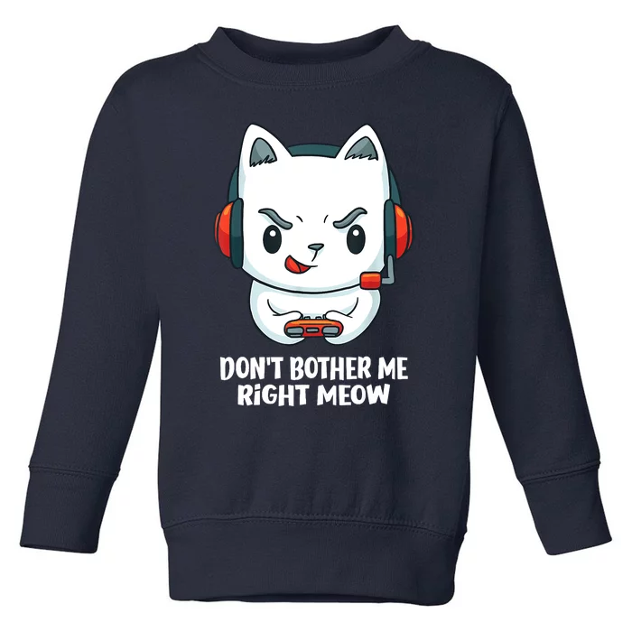 Funny Cat Video Gamer Dont Bother Me Right Meow Toddler Sweatshirt