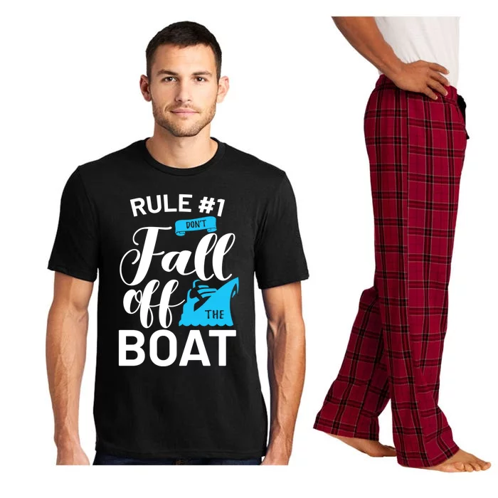 Funny Cruise Vacation Rule 1 Dont Fall Off The Boat Funny Gift Pajama Set