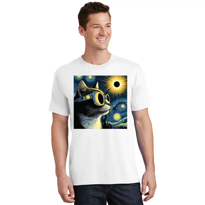 Funny Cat With Solar Eclipse Sunglasses T-Shirt