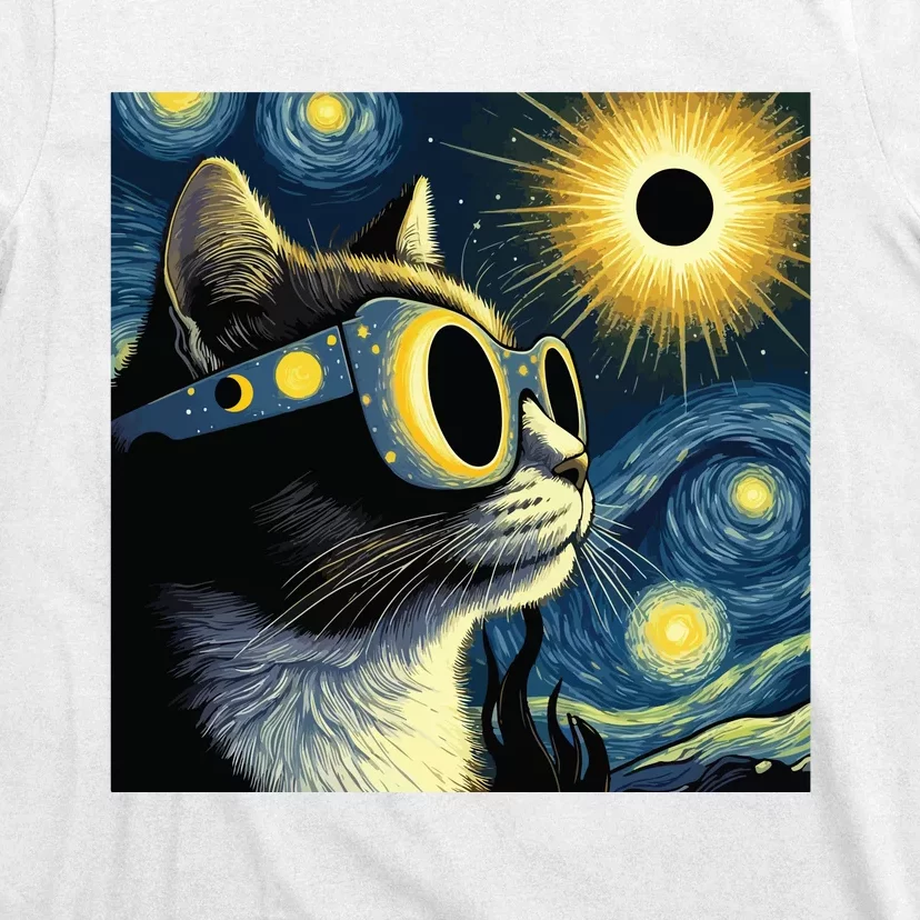 Funny Cat With Solar Eclipse Sunglasses T-Shirt