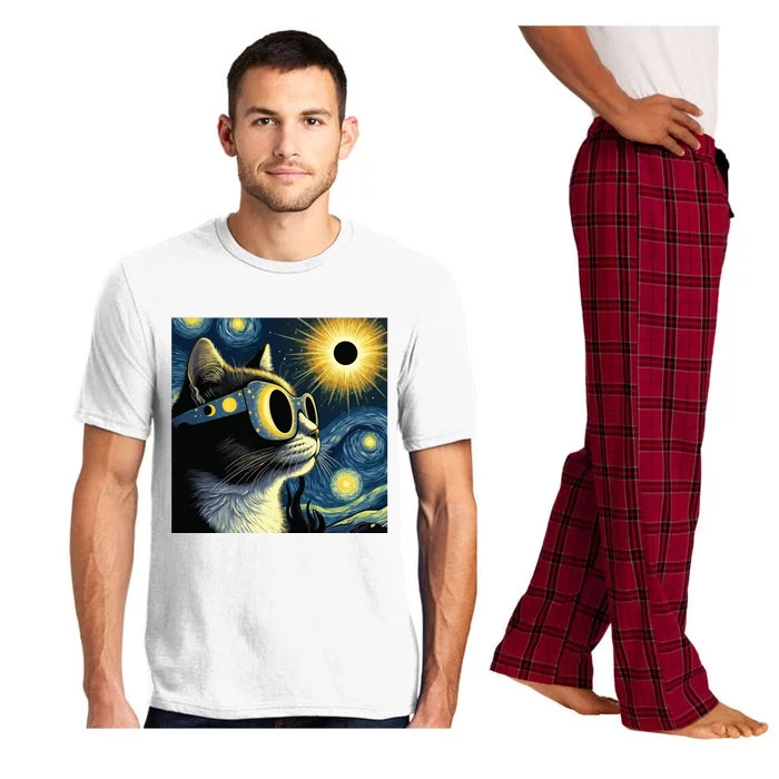 Funny Cat With Solar Eclipse Sunglasses Pajama Set