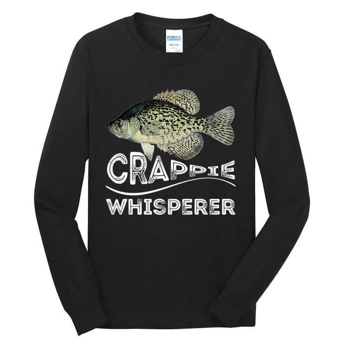 Funny Crappie Whisperer Fishing Black Crappie Lake Fish Gift Tall Long Sleeve T-Shirt