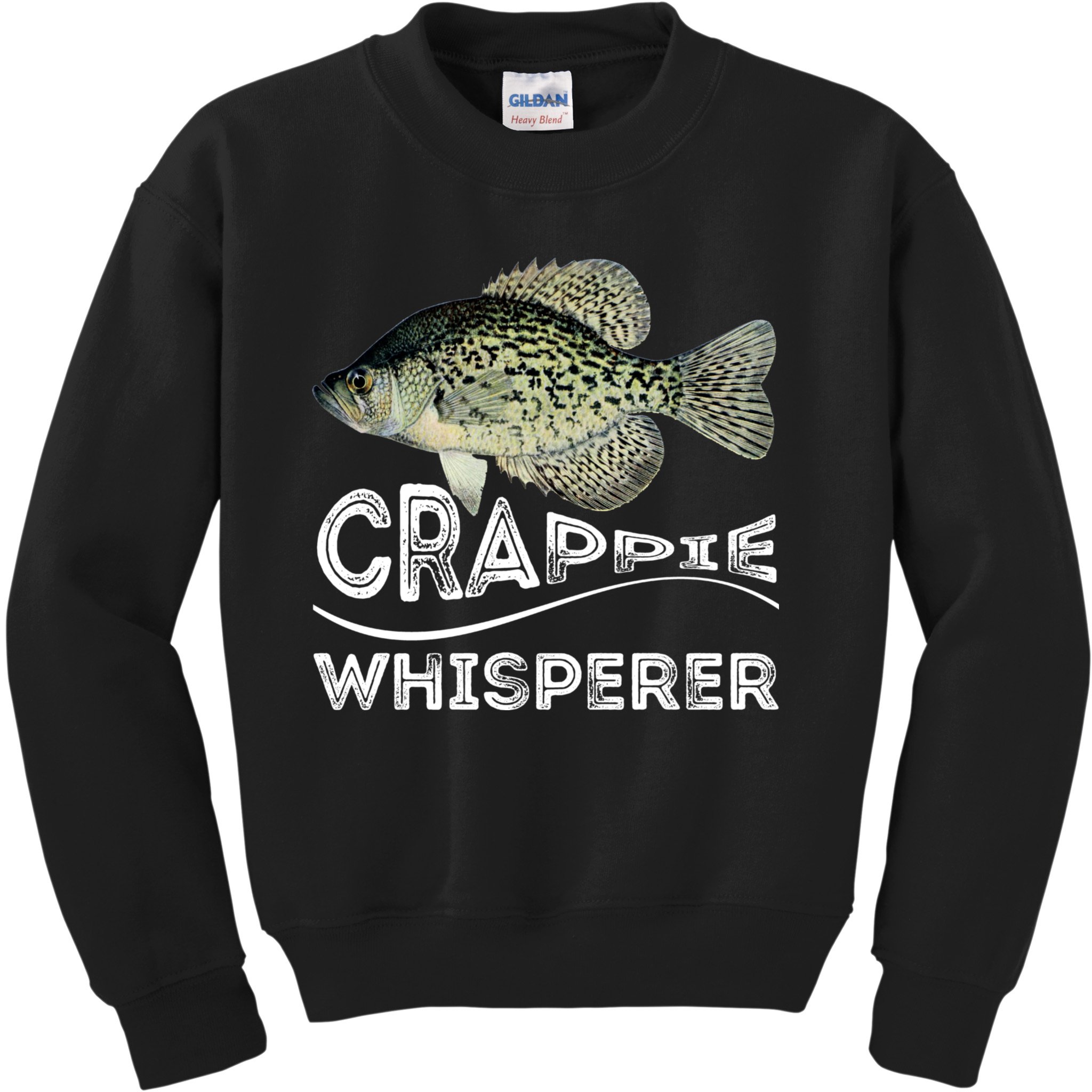 Funny Crappie Whisperer Fishing Black Crappie Lake Fish Gift Kids Sweatshirt