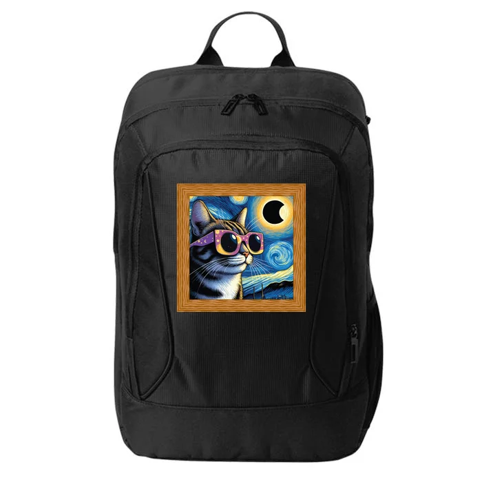 Funny Cat Wearing Solar Eclipse Glasses City Backpack