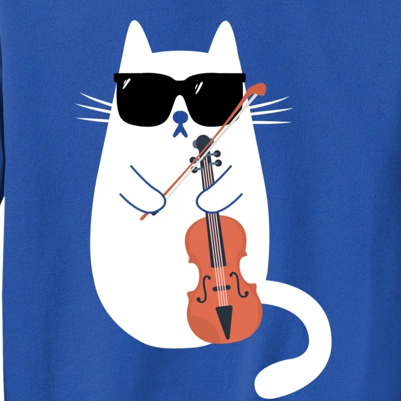 Funny Cat Wearing Sunglasses Playing Violin Viola Musician Gift Sweatshirt