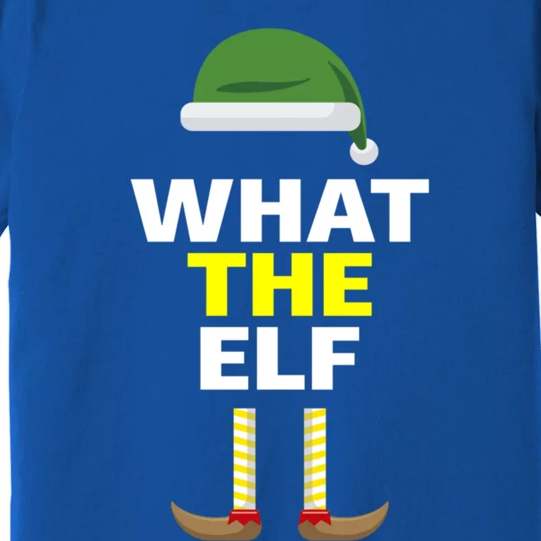 Funny Christmas What The Elf Distressed Gift Premium T-Shirt