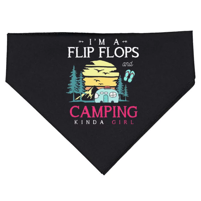 Funny Camper Women Camp Flip Flops Retro Camping USA-Made Doggie Bandana