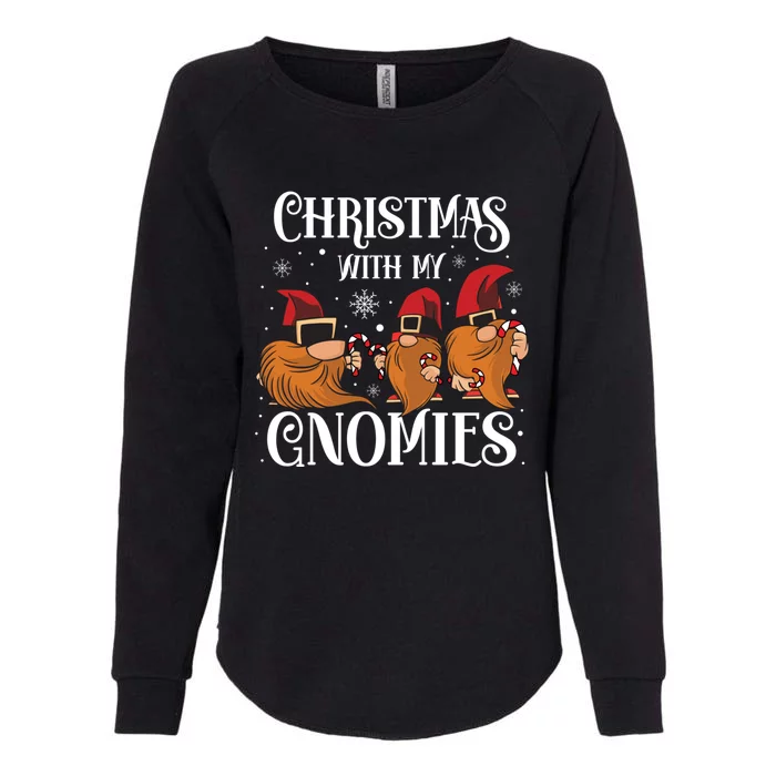 Funny Christmas With My Gnomies Gift Womens California Wash Sweatshirt