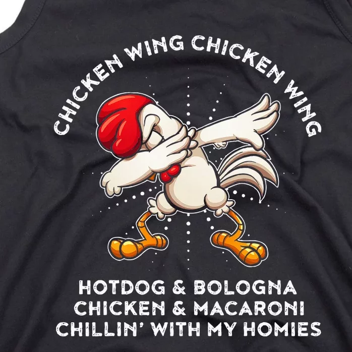 Funny Chicken Wing Song Lyric Hot Dog Bologna Macaroni Tank Top