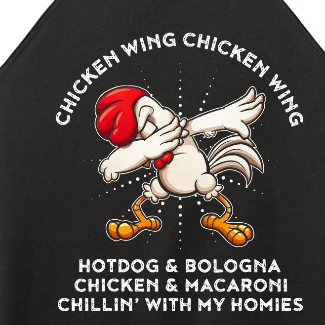 Funny Chicken Wing Song Lyric Hot Dog Bologna Macaroni Women’s Perfect Tri Rocker Tank