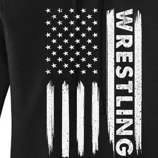 Funny Cool Wrestling USA Design  Wrestling Coach Women's Pullover Hoodie