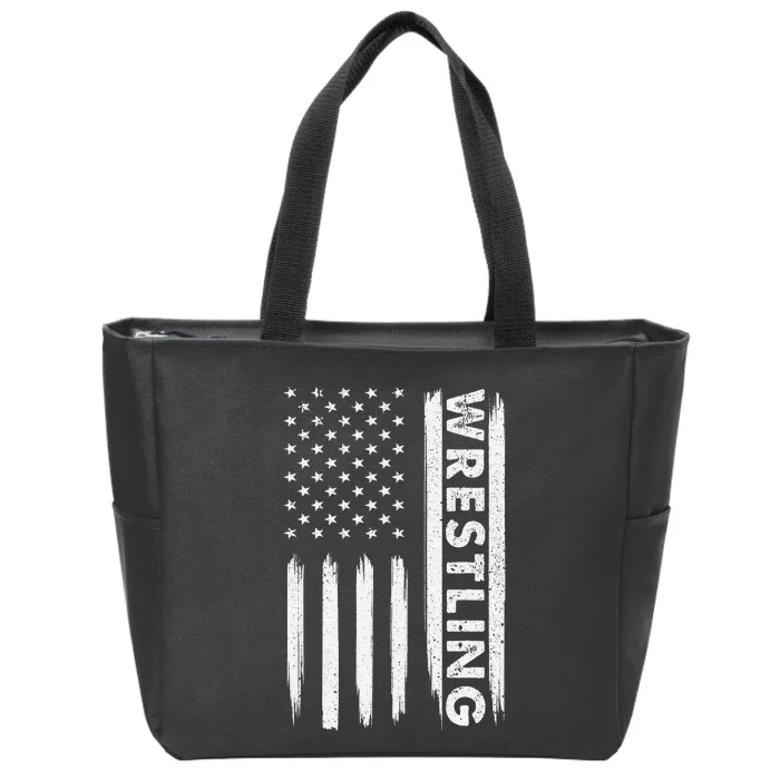 Funny Cool Wrestling USA Design  Wrestling Coach Zip Tote Bag