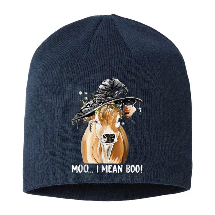 Funny Cow Witch Halloween Moo I Mean Boo 8 1/2in Sustainable Knit Beanie