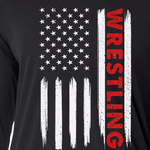 Funny Cool Wrestling USA Design  Wrestling Coach Cooling Performance Long Sleeve Crew