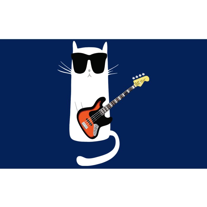 Funny Cat Wearing Sunglasses Playing Bass Guitar Bumper Sticker