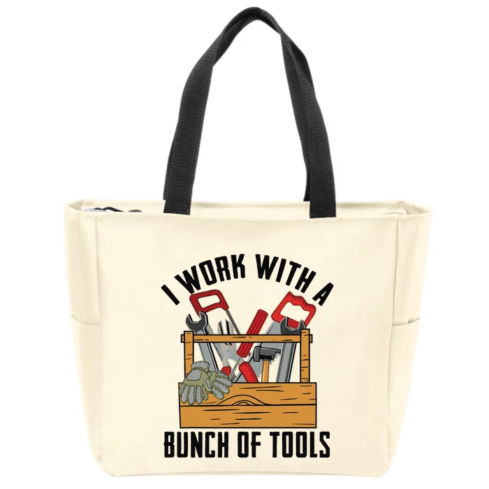 Funny Construction Worker Gift Carpenter Woodworker Handyman Zip Tote Bag