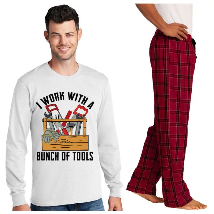 Funny Construction Worker Gift Carpenter Woodworker Handyman Long Sleeve Pajama Set