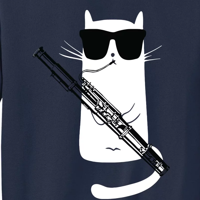 Funny Cat Wearing Sunglasses Playing Bassoon Sweatshirt